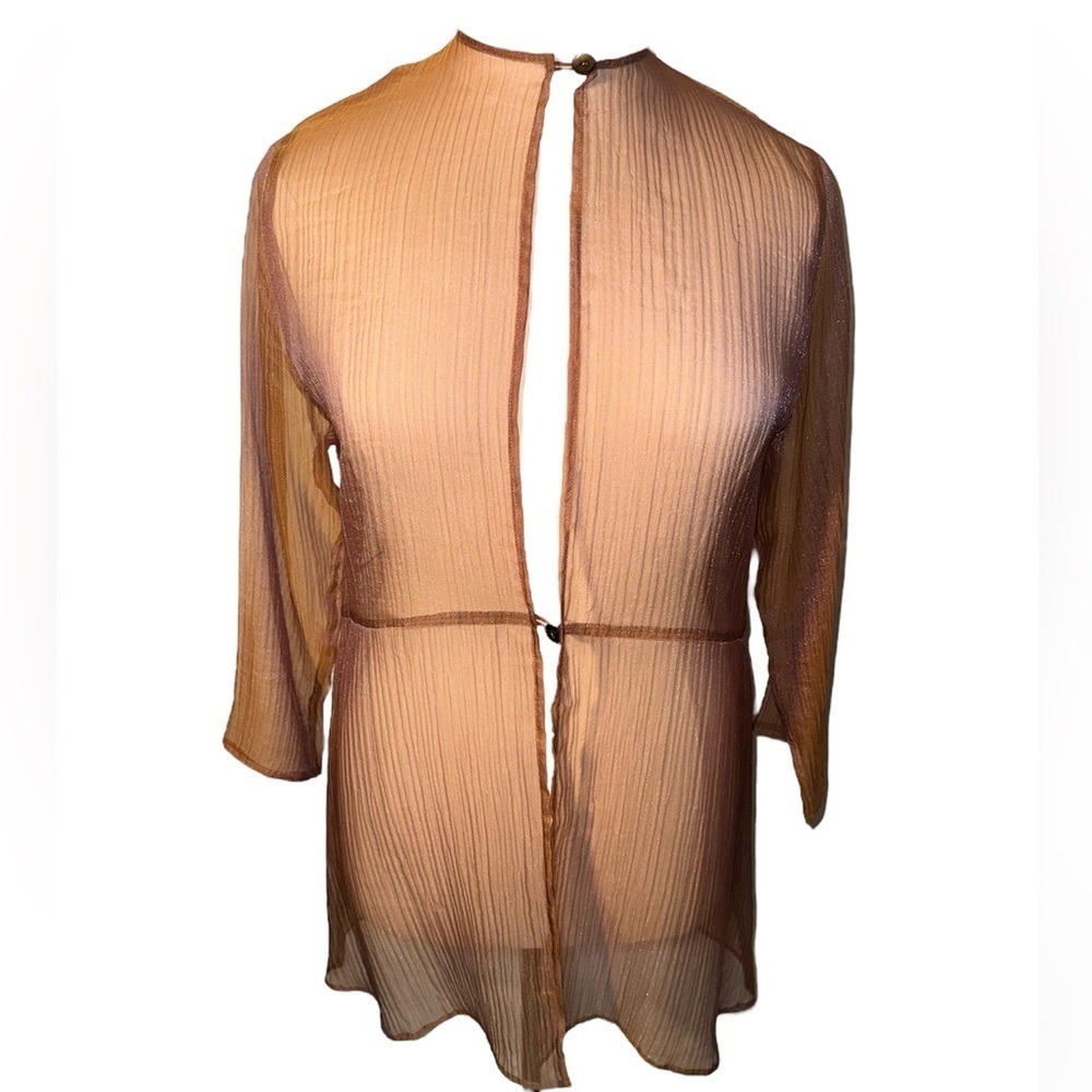 Iridescent Dusty Pink Sheer Tunic Coverup